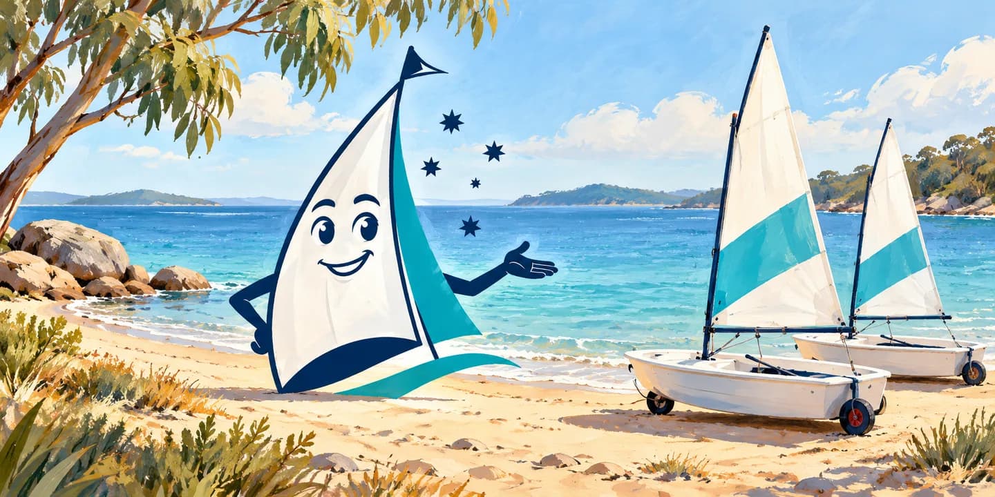 YouSail mascot introducing beginner sailing.