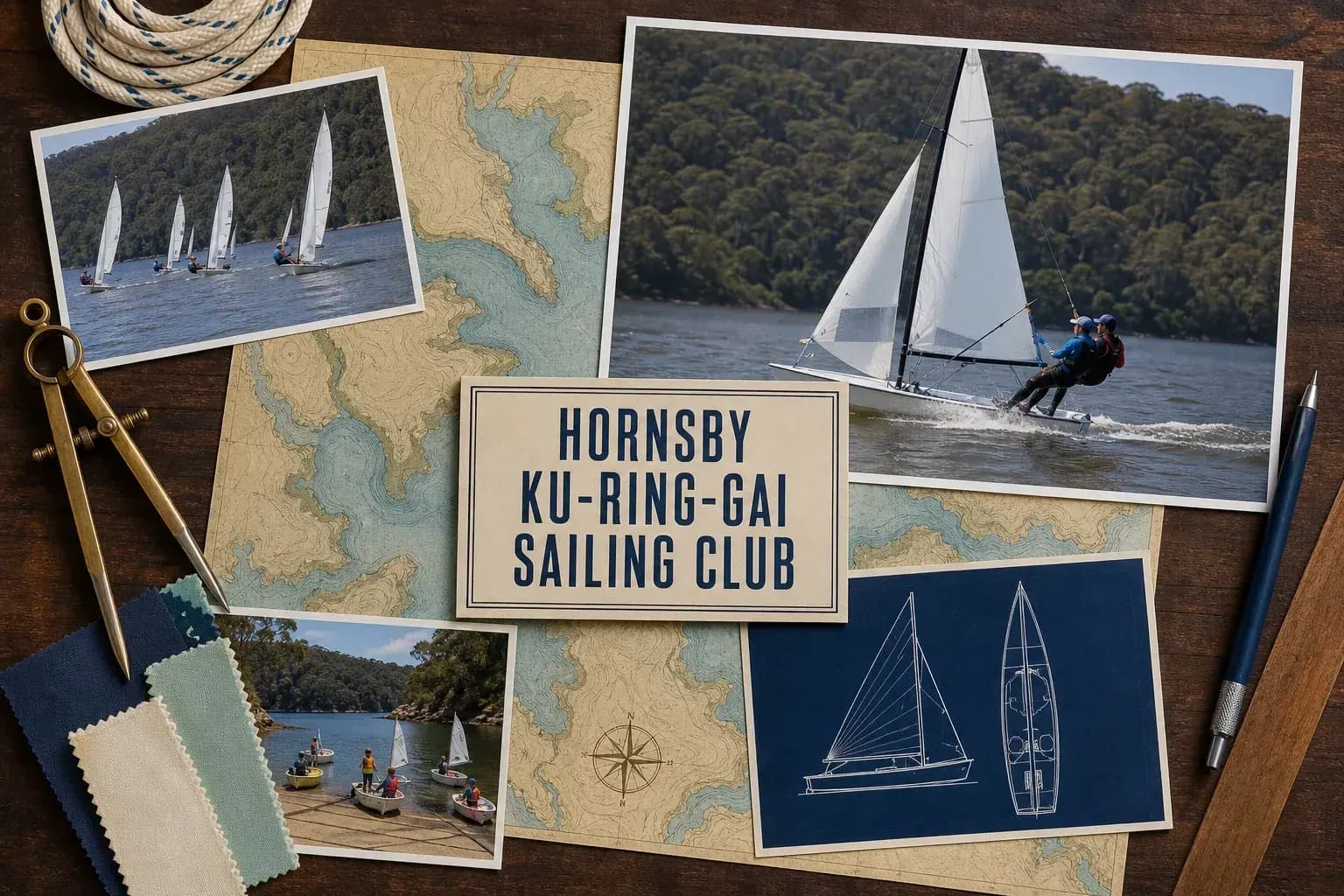 Editorial sailing illustration for Hornsby Ku-ring-gai Sailing Club