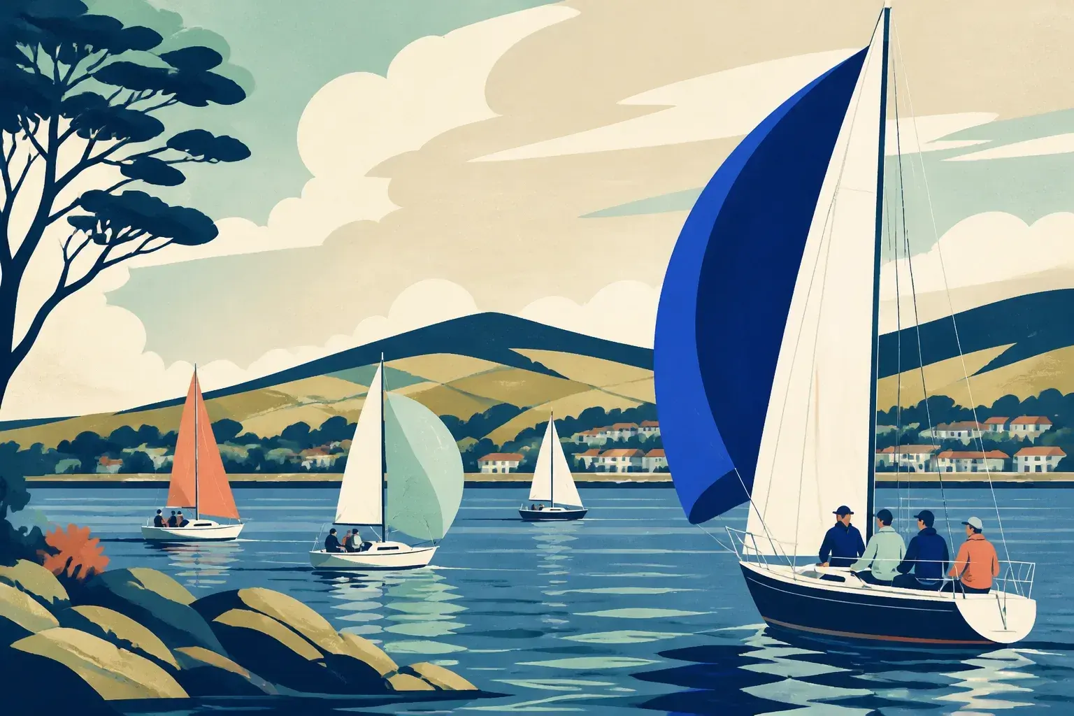 Editorial sailing illustration for George Town Yacht Club
