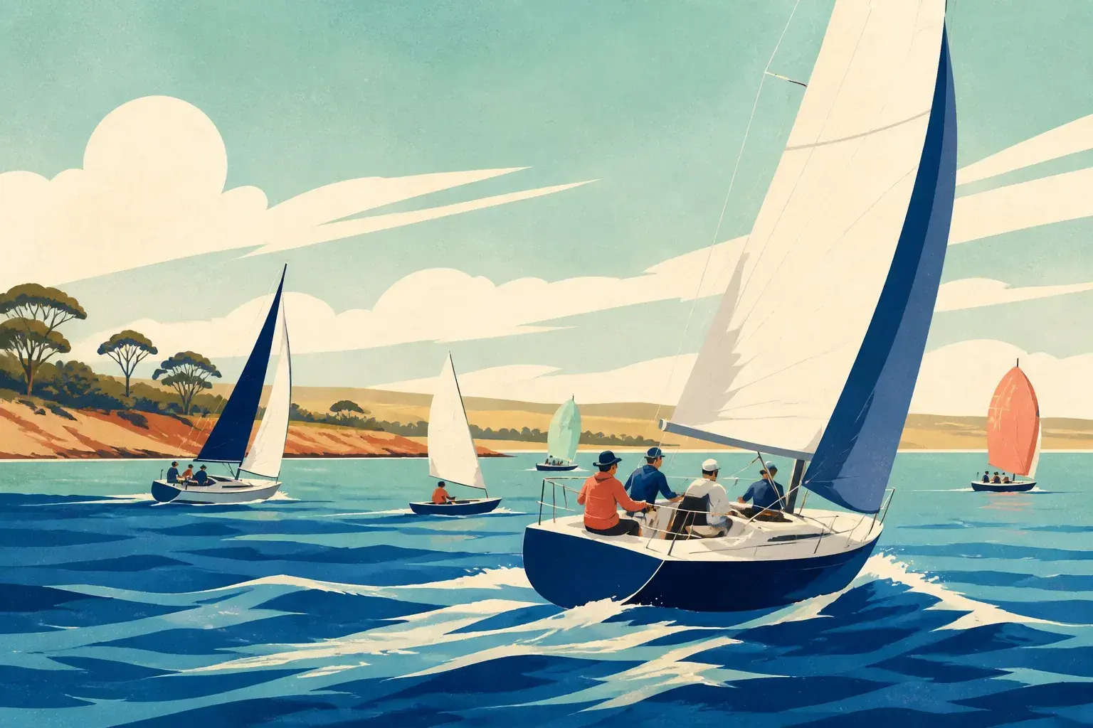 Editorial sailing illustration for Port Broughton Yacht Club