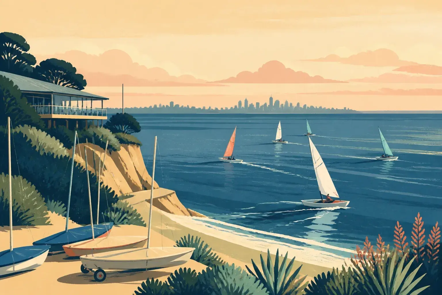 Editorial sailing illustration for Ranelagh Yacht Squadron
