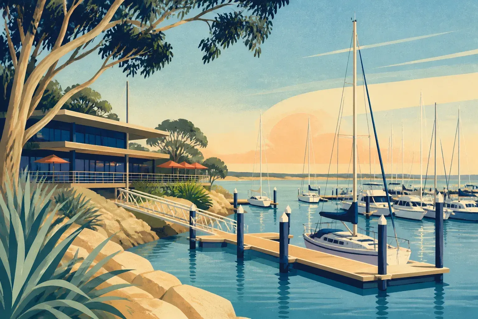 Editorial sailing illustration for Cruising Yacht Club of South Australia