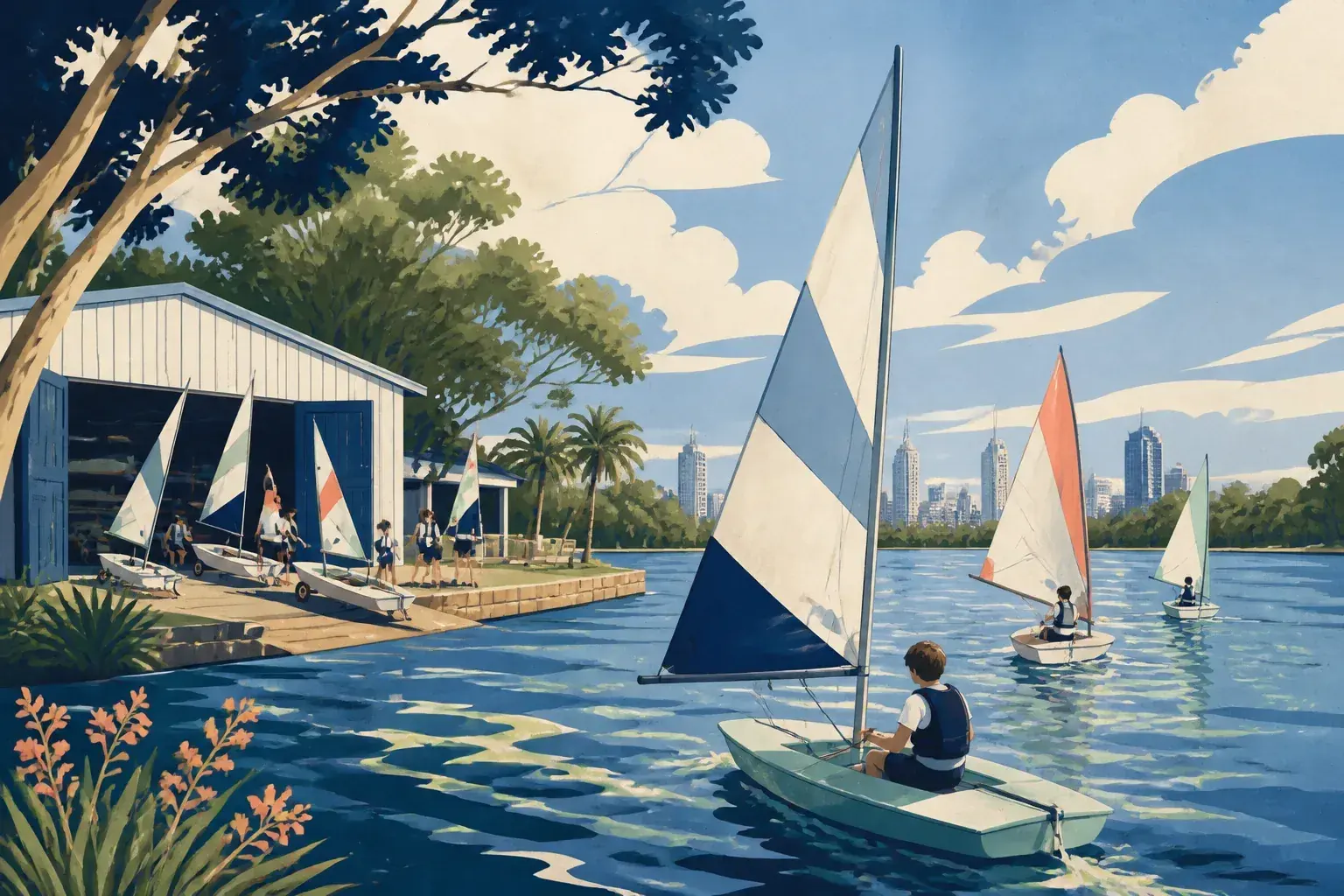 Editorial sailing illustration for The Southport School Sailing Club