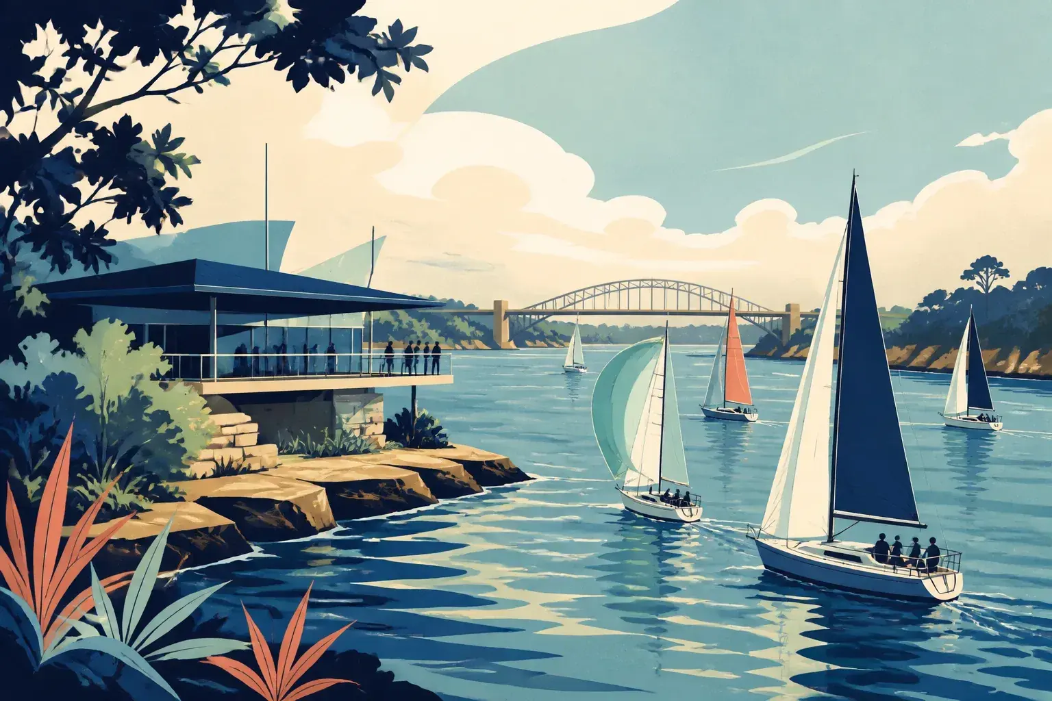 Editorial sailing illustration for Parramatta River Sailing Club