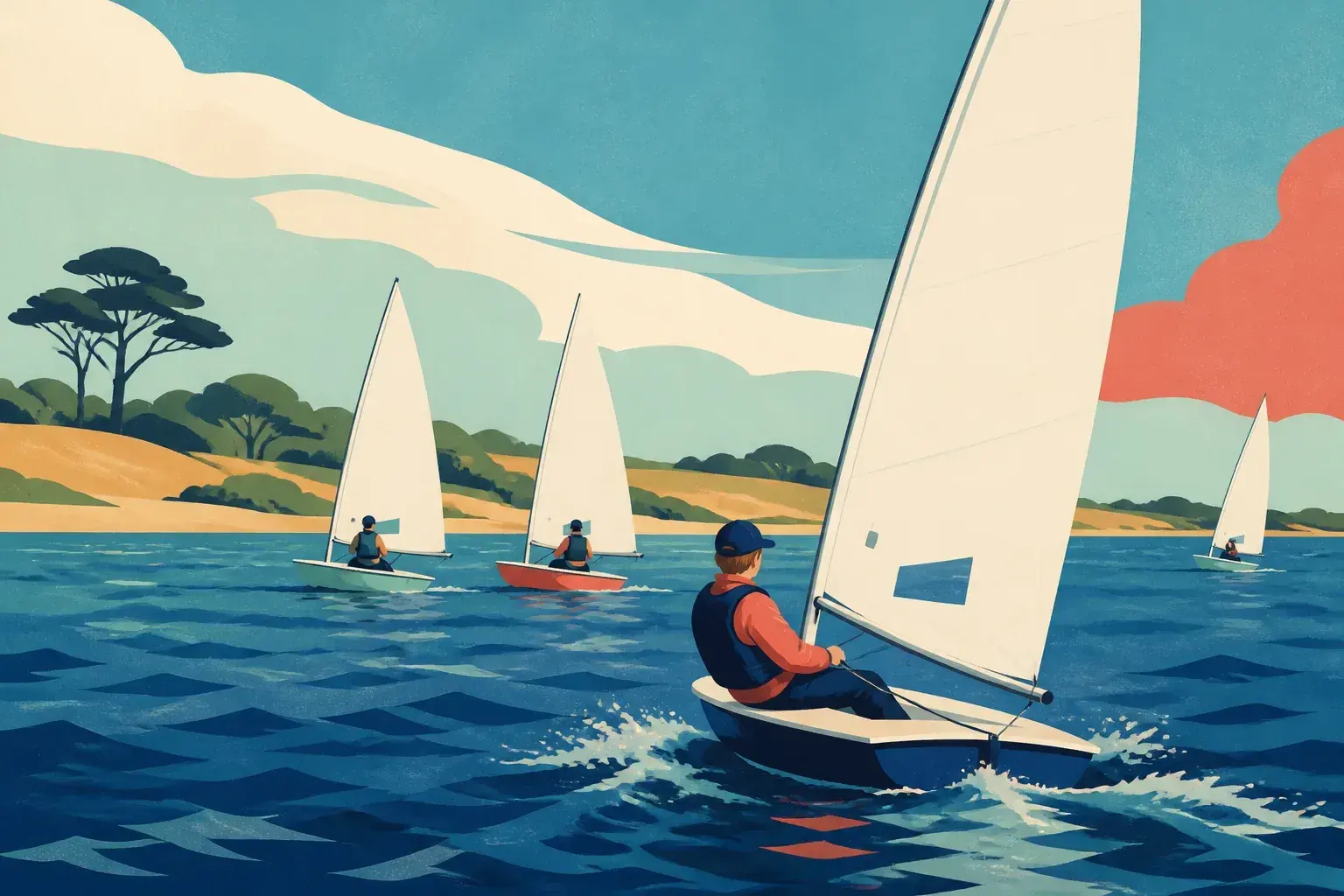 Editorial sailing illustration for Derrinallum Yacht and Power Boat Club
