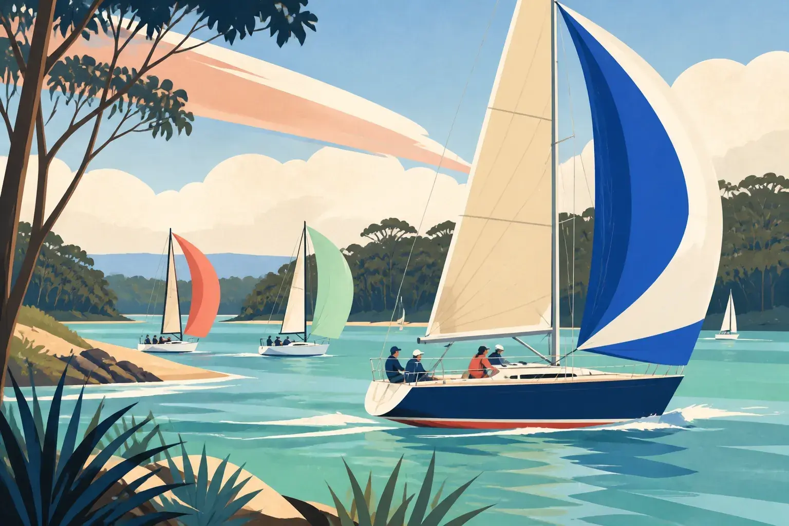 Editorial sailing illustration for Port Macquarie Yacht Club