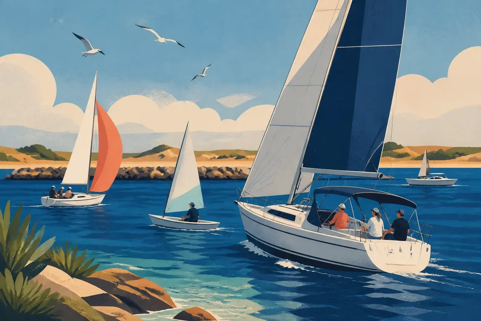 Editorial sailing illustration for Port Denison Yacht Club