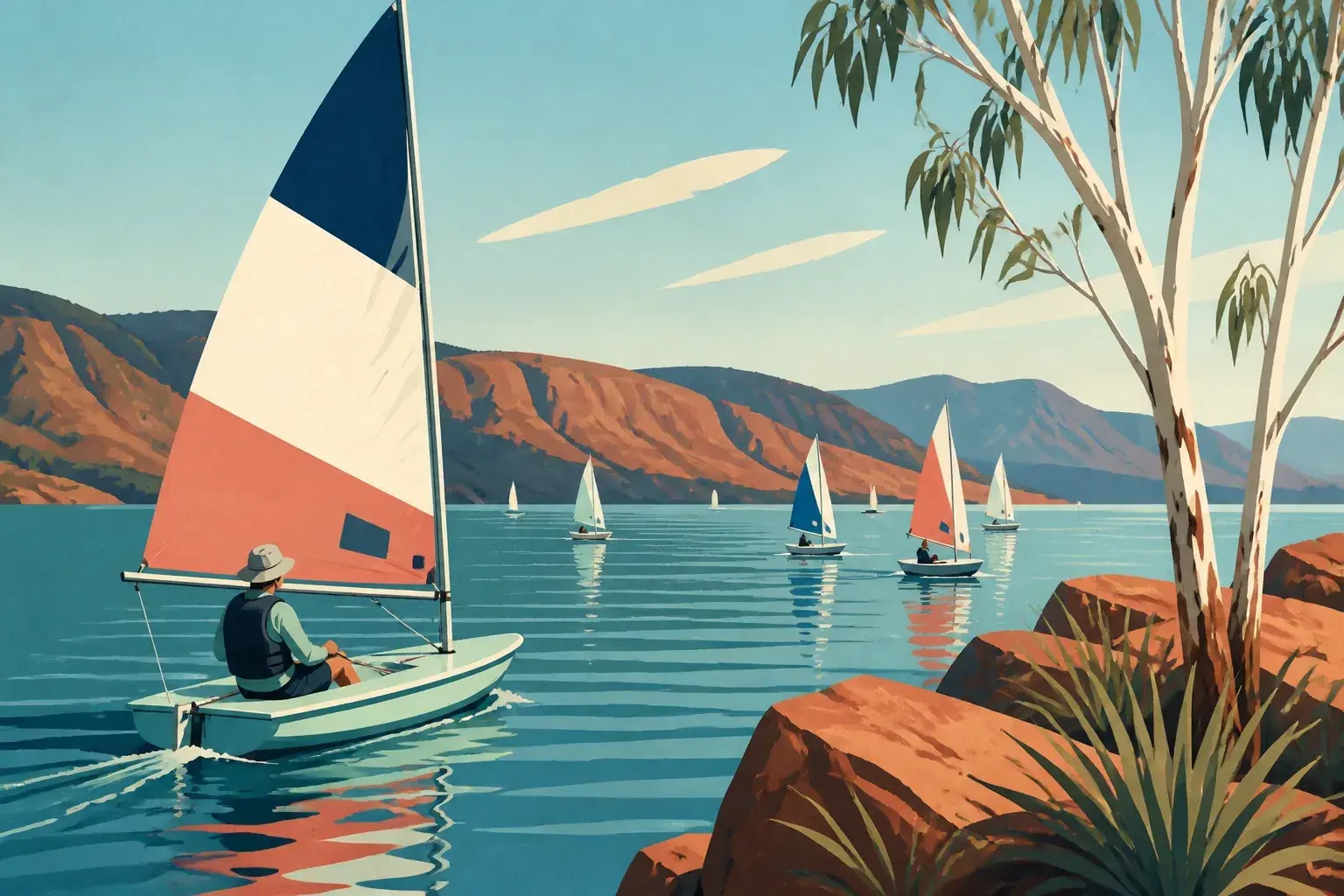 Editorial sailing illustration for Ord River Sailing Club