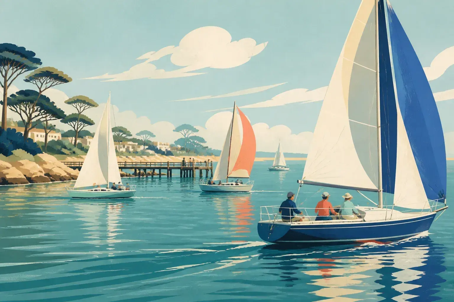 Editorial sailing illustration for Ceduna Sailing Club