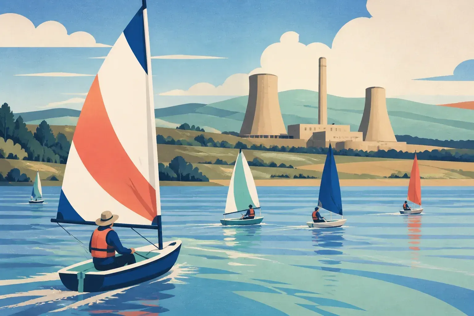 Editorial sailing illustration for Wallerawang Sailing Club