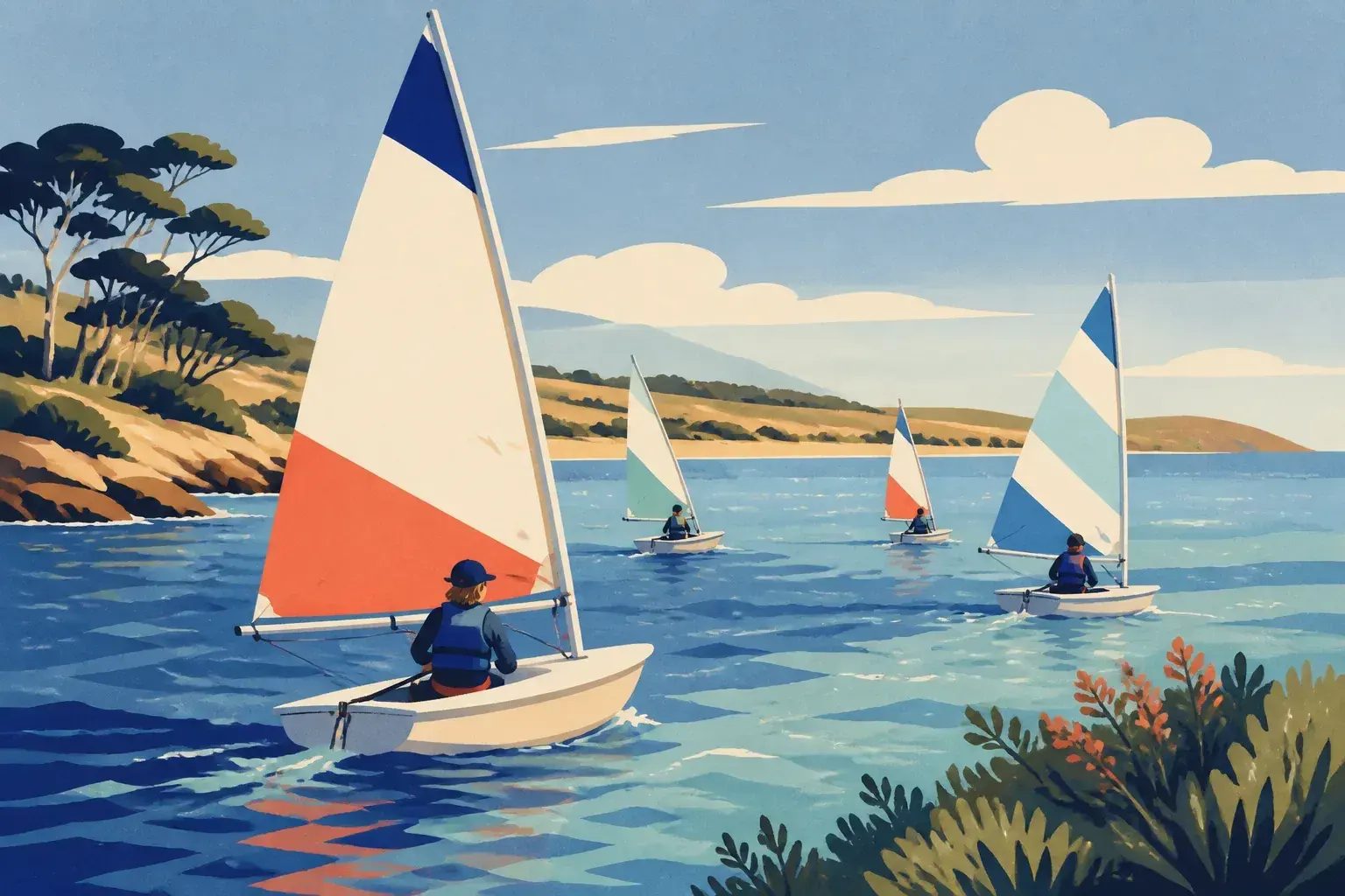 Editorial sailing illustration for Tumby Bay Yacht Club