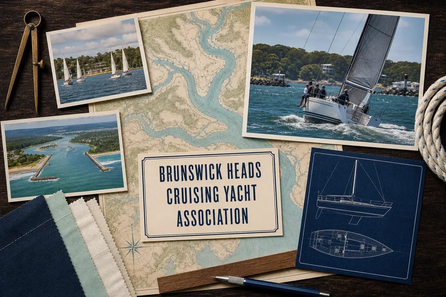 Editorial sailing illustration for Brunswick Heads Cruising Yacht Association