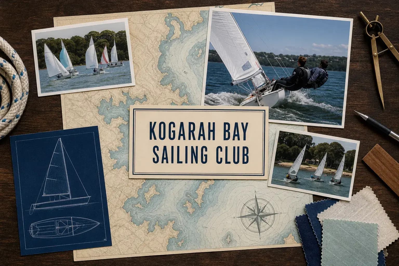 Editorial sailing illustration for Kogarah Bay Sailing Club