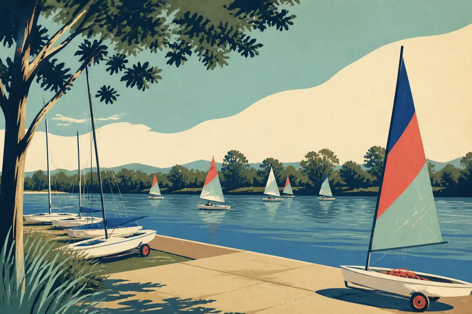 Editorial sailing illustration for Manning River Sailing Club
