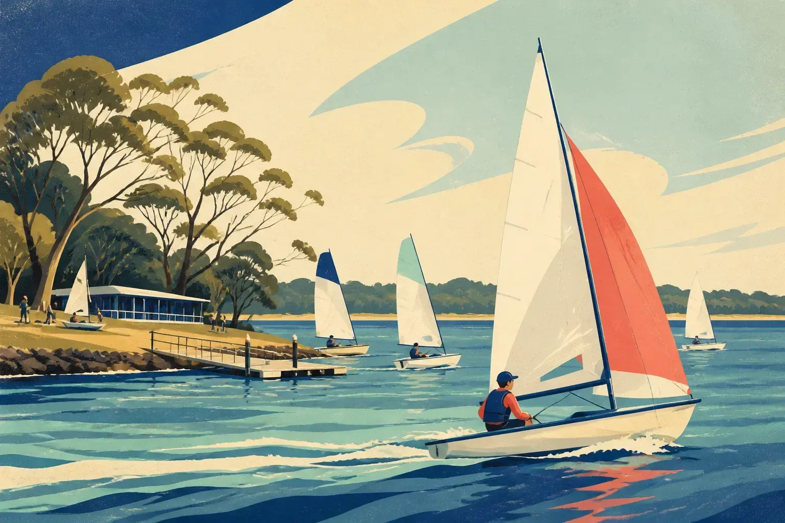 Editorial sailing illustration for Port Macquarie Sailing Club