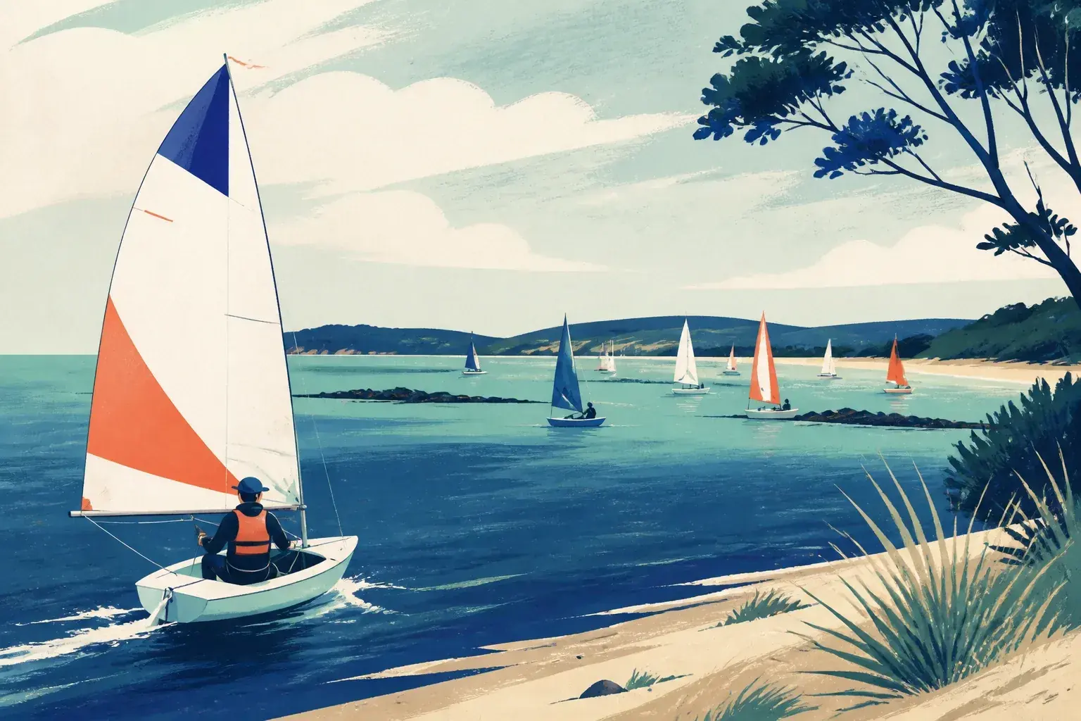 Editorial sailing illustration for Westernport Yacht Club