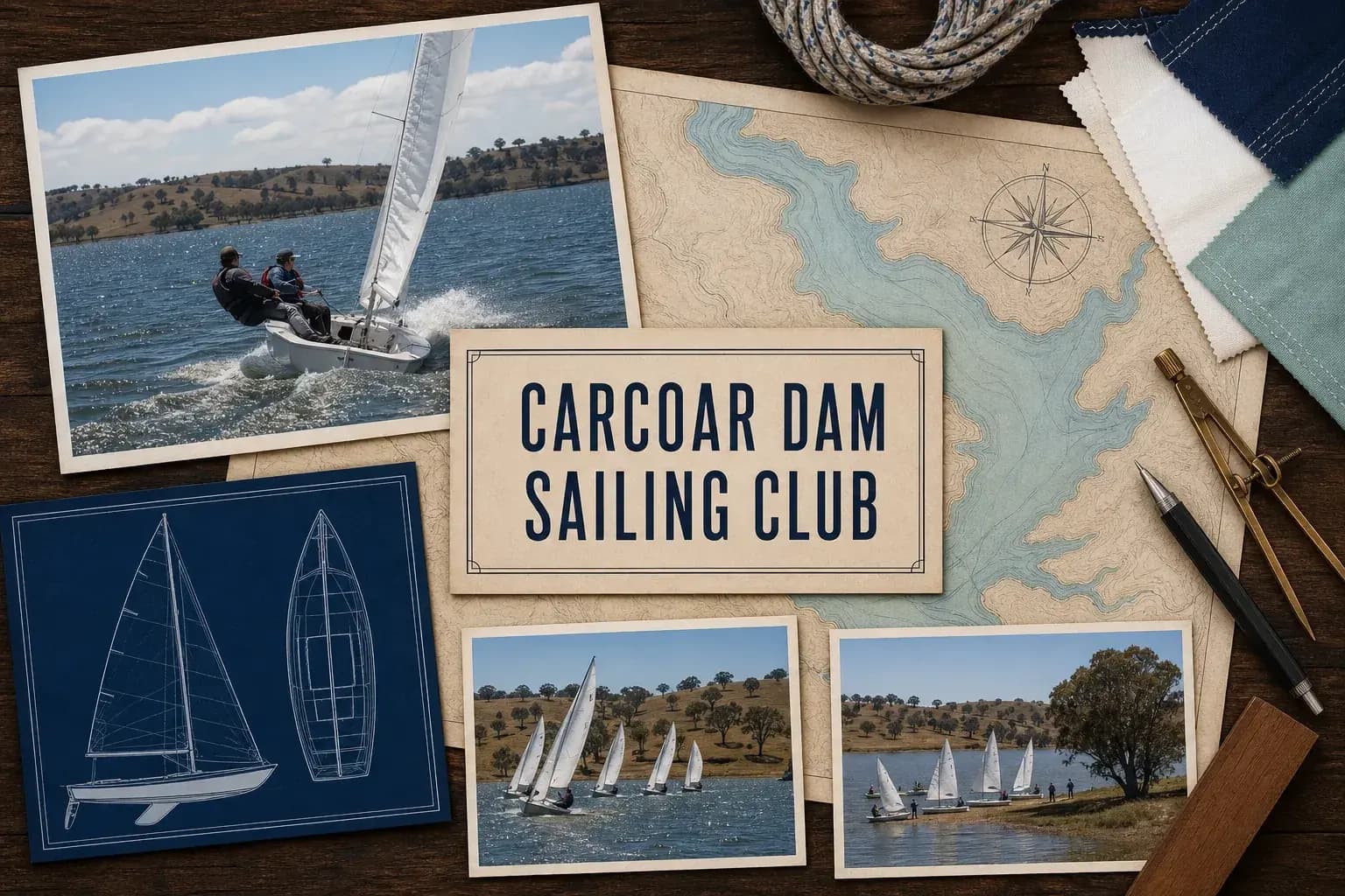 Editorial sailing illustration for Carcoar Dam Sailing Club