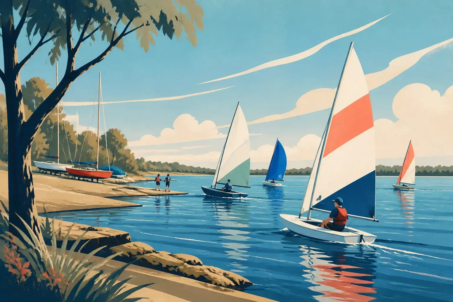 Editorial sailing illustration for Yarrawonga Yacht Club