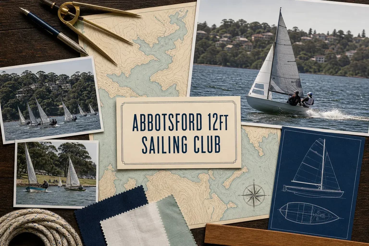Editorial sailing illustration for Abbotsford 12ft Sailing Club