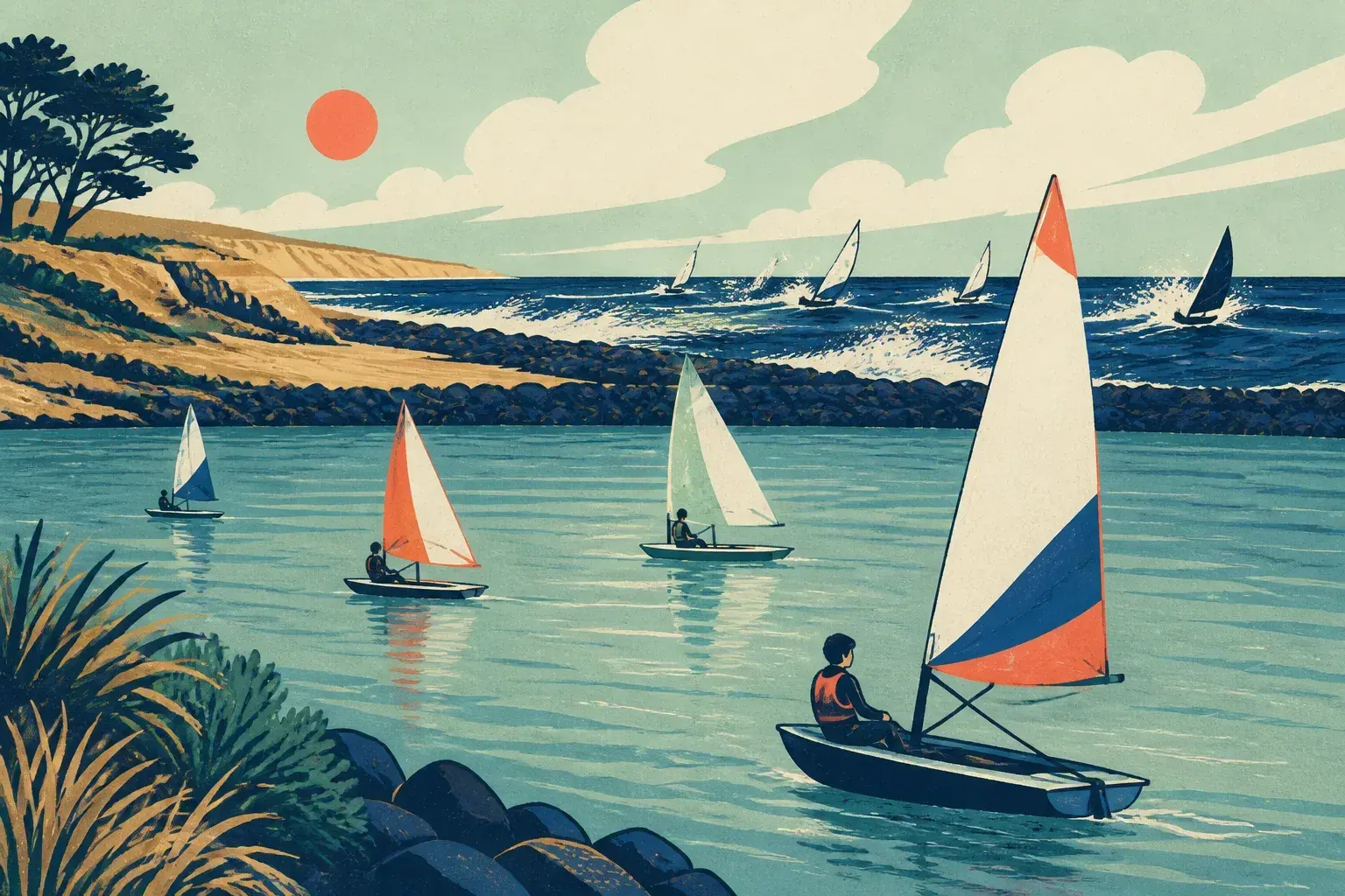 Editorial sailing illustration for Warrnambool Yacht Club