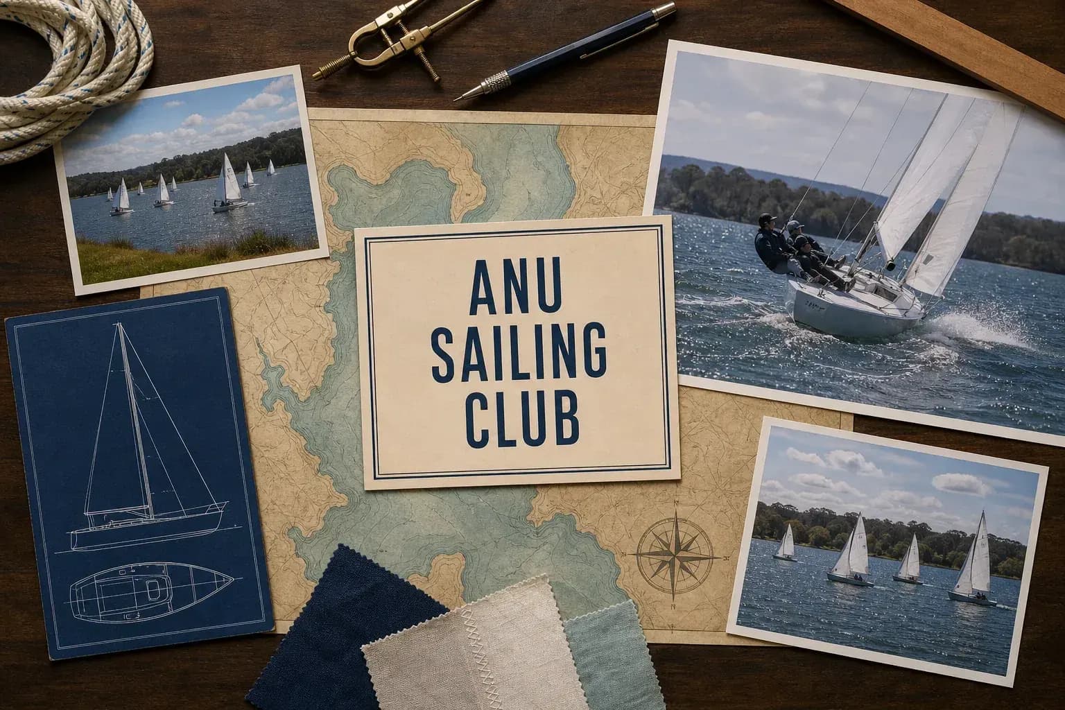 Editorial sailing illustration for ANU Sailing Club