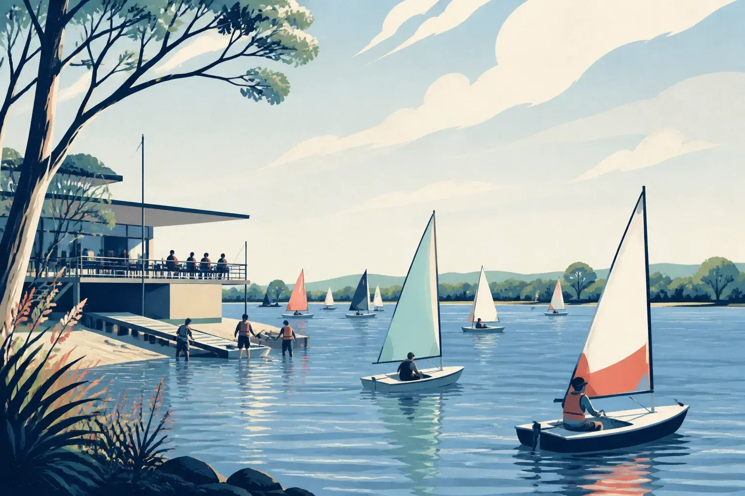 Editorial sailing illustration for Taree Aquatic Club