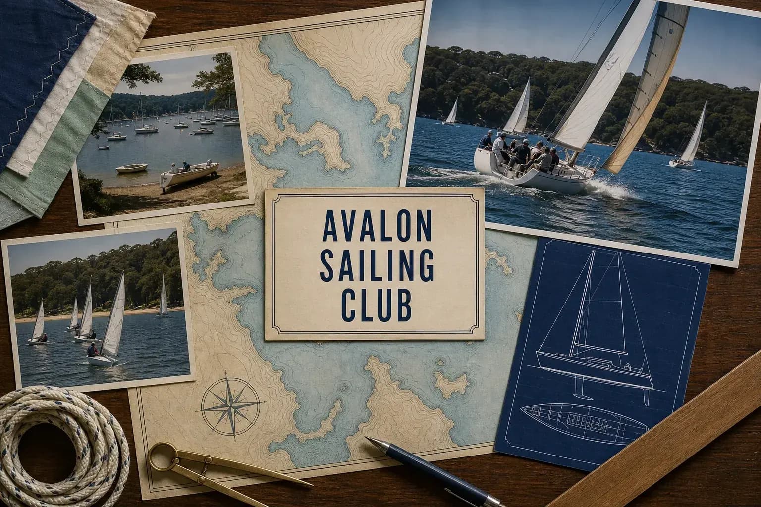 Editorial sailing illustration for Avalon Sailing Club