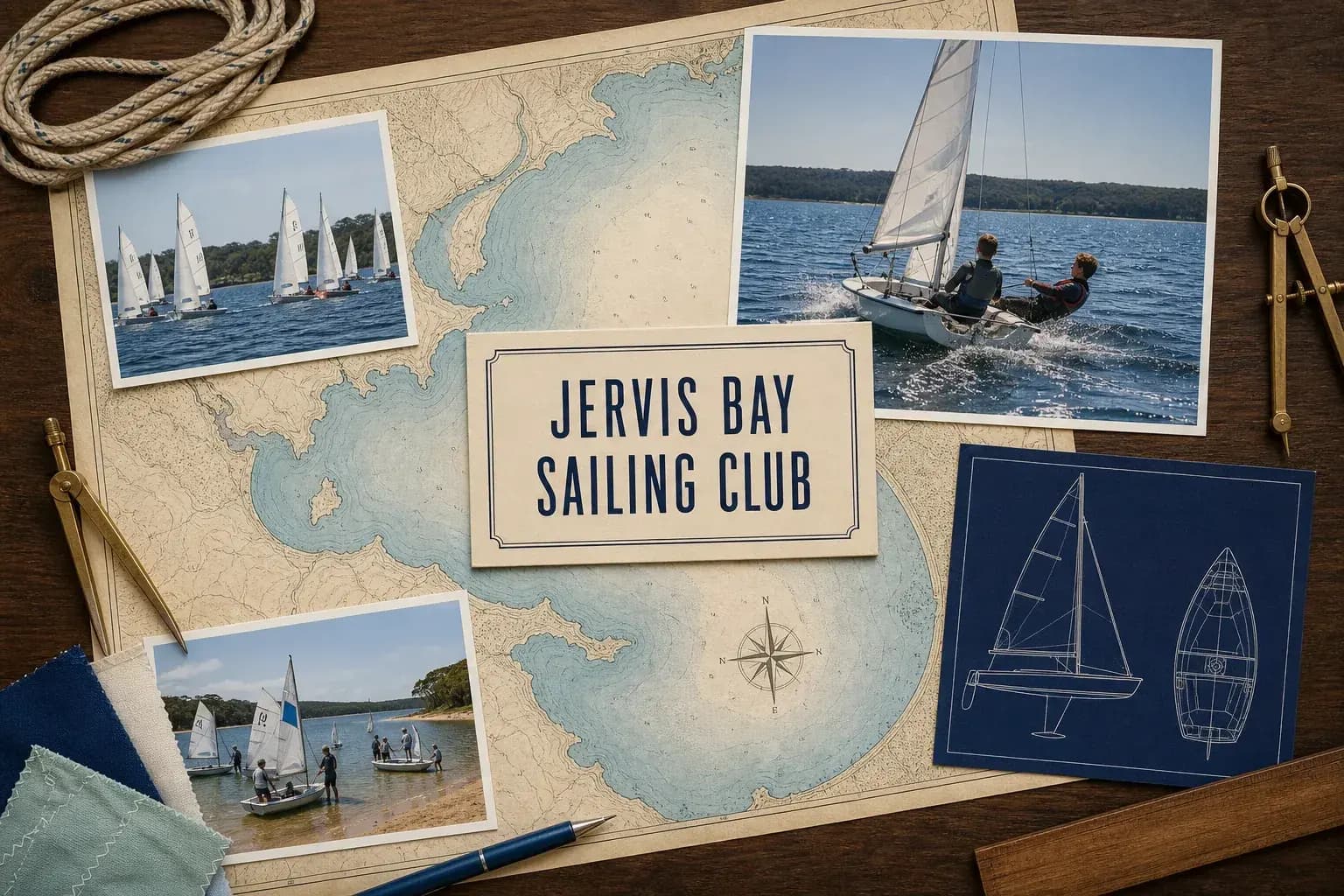 Editorial sailing illustration for Jervis Bay Sailing Club