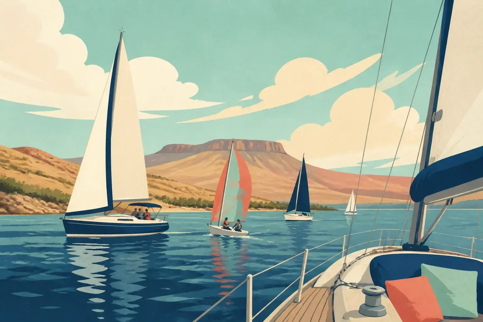 Editorial sailing illustration for Port Augusta Yacht Club